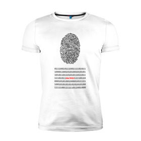 Мужская футболка премиум с принтом Hacked в Кировске, 92% хлопок, 8% лайкра | приталенный силуэт, круглый вырез ворота, длина до линии бедра, короткий рукав | code | developer | hacker | взлом | кодер | отпечаток | прогер | программирование | хакер