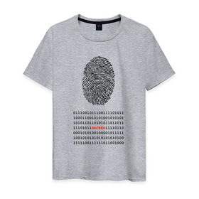 Мужская футболка хлопок с принтом Hacked в Кировске, 100% хлопок | прямой крой, круглый вырез горловины, длина до линии бедер, слегка спущенное плечо. | code | developer | hacker | взлом | кодер | отпечаток | прогер | программирование | хакер