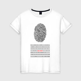 Женская футболка хлопок с принтом Hacked в Кировске, 100% хлопок | прямой крой, круглый вырез горловины, длина до линии бедер, слегка спущенное плечо | code | developer | hacker | взлом | кодер | отпечаток | прогер | программирование | хакер