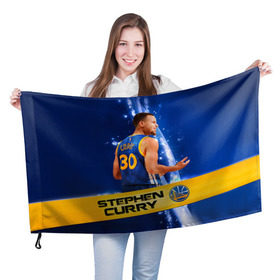 Флаг 3D с принтом Golden State Warriors 8 в Кировске, 100% полиэстер | плотность ткани — 95 г/м2, размер — 67 х 109 см. Принт наносится с одной стороны | golden state warriors | nba | stephen curry | голден стэйт уорриорз | стефен карри
