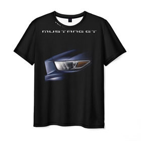 Мужская футболка 3D с принтом Ford Mustang GT 2 в Кировске, 100% полиэфир | прямой крой, круглый вырез горловины, длина до линии бедер | Тематика изображения на принте: cobra | ford | gt | mustang | shelby