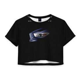 Женская футболка 3D укороченная с принтом Ford Mustang GT 2 в Кировске, 100% полиэстер | круглая горловина, длина футболки до линии талии, рукава с отворотами | Тематика изображения на принте: cobra | ford | gt | mustang | shelby