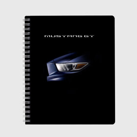Тетрадь с принтом Ford Mustang GT 2 в Кировске, 100% бумага | 48 листов, плотность листов — 60 г/м2, плотность картонной обложки — 250 г/м2. Листы скреплены сбоку удобной пружинной спиралью. Уголки страниц и обложки скругленные. Цвет линий — светло-серый
 | cobra | ford | gt | mustang | shelby