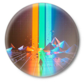 Значок с принтом Imagine Dragons в Кировске,  металл | круглая форма, металлическая застежка в виде булавки | rock | имэджн драгонз | рок