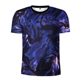 Мужская футболка 3D спортивная с принтом Нефть в Кировске, 100% полиэстер с улучшенными характеристиками | приталенный силуэт, круглая горловина, широкие плечи, сужается к линии бедра | абстракция | жидкость | жижа | нефть | смола | текстура | черная