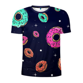 Мужская футболка 3D спортивная с принтом Black Milk Космические Пончики в Кировске, 100% полиэстер с улучшенными характеристиками | приталенный силуэт, круглая горловина, широкие плечи, сужается к линии бедра | black milk | donut | donuts | space | the simpsons | trend | глазурь | дизайн | еда | звезда | звёзды | космос | мода | пончик | симпсоны | симсоны | сладкий | стиль | тренд | узор
