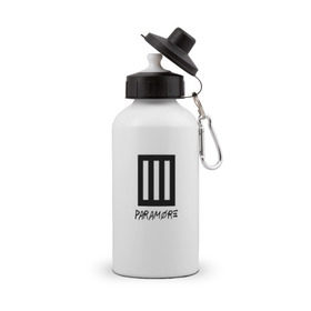 Бутылка спортивная с принтом Paramore в Кировске, металл | емкость — 500 мл, в комплекте две пластиковые крышки и карабин для крепления | 