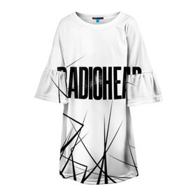 Детское платье 3D с принтом Radiohead 5 в Кировске, 100% полиэстер | прямой силуэт, чуть расширенный к низу. Круглая горловина, на рукавах — воланы | Тематика изображения на принте: radiohead | радиохэд | том йорк