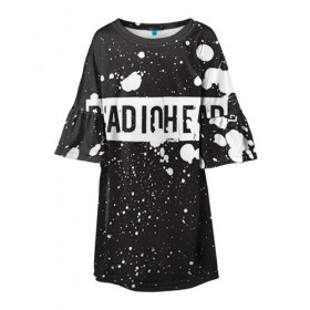 Детское платье 3D с принтом Radiohead 6 в Кировске, 100% полиэстер | прямой силуэт, чуть расширенный к низу. Круглая горловина, на рукавах — воланы | radiohead | радиохэд | том йорк