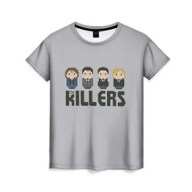 Женская футболка 3D с принтом The Killers 3 в Кировске, 100% полиэфир ( синтетическое хлопкоподобное полотно) | прямой крой, круглый вырез горловины, длина до линии бедер | the killers