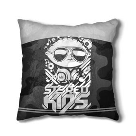 Подушка 3D с принтом Black Milk Stereo Kids в Кировске, наволочка – 100% полиэстер, наполнитель – холлофайбер (легкий наполнитель, не вызывает аллергию). | состоит из подушки и наволочки. Наволочка на молнии, легко снимается для стирки | black milk | dj | kids | stereo | дети | дизайн | камуфляж | малыш | мода | наушники | ноты | очки | ребёнок | стерео | стиль