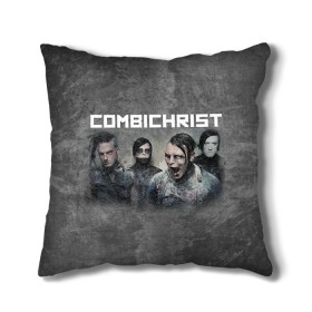 Подушка 3D с принтом Combichrist в Кировске, наволочка – 100% полиэстер, наполнитель – холлофайбер (легкий наполнитель, не вызывает аллергию). | состоит из подушки и наволочки. Наволочка на молнии, легко снимается для стирки | icon of coil | tbm | techno body music |  electronic body music |  индастриал метал | комбокрист | комбохрист | тбм | электро индастриал | энди ла плагуа | энди лаплагуа | энди лаплега | энди лаплеуга