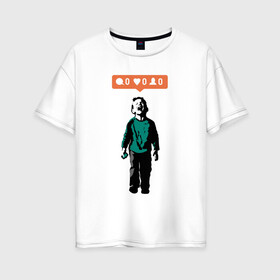 Женская футболка хлопок Oversize с принтом ИГНОР в Кировске, 100% хлопок | свободный крой, круглый ворот, спущенный рукав, длина до линии бедер
 | арт | бэнкси | граффити | поп арт | стрит арт