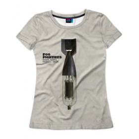 Женская футболка 3D с принтом Foo Fighters в Кировске, 100% полиэфир ( синтетическое хлопкоподобное полотно) | прямой крой, круглый вырез горловины, длина до линии бедер | foo fighters | дэйв грол | фу файтерс