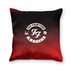 Подушка 3D с принтом Foo Fighters 3 в Кировске, наволочка – 100% полиэстер, наполнитель – холлофайбер (легкий наполнитель, не вызывает аллергию). | состоит из подушки и наволочки. Наволочка на молнии, легко снимается для стирки | foo fighters | дэйв грол | фу файтерс