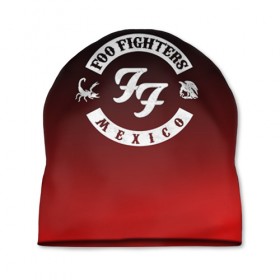 Шапка 3D с принтом Foo Fighters 3 в Кировске, 100% полиэстер | универсальный размер, печать по всей поверхности изделия | foo fighters | дэйв грол | фу файтерс
