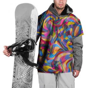 Накидка на куртку 3D с принтом Узор 3 в Кировске, 100% полиэстер |  | абстракция | краски | линии | полосы | узор | цвет | цветное