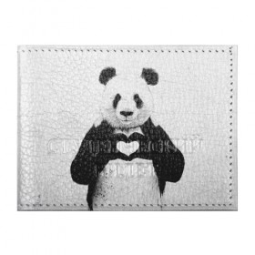 Обложка для студенческого билета с принтом Panda heart в Кировске, натуральная кожа | Размер: 11*8 см; Печать на всей внешней стороне | heart | panda | арт | клевый | красивый | панда | рисунок | сердце
