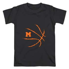 Мужская футболка хлопок с принтом Баскетбольный мяч в Кировске, 100% хлопок | прямой крой, круглый вырез горловины, длина до линии бедер, слегка спущенное плечо. | 