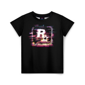 Детская футболка 3D с принтом Rockstar Noise в Кировске, 100% гипоаллергенный полиэфир | прямой крой, круглый вырез горловины, длина до линии бедер, чуть спущенное плечо, ткань немного тянется | auto | dead | grand | gta | red | redemption | theft | гта | рокстар