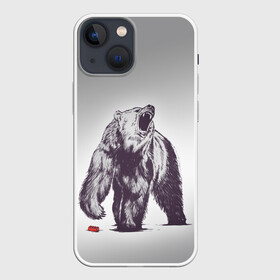 Чехол для iPhone 13 mini с принтом Медведь наступил на лего в Кировске,  |  | зверь | косолапый | лего | медведь | мишка | рев