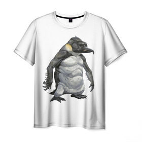 Мужская футболка 3D с принтом Пингвинопитек в Кировске, 100% полиэфир | прямой крой, круглый вырез горловины, длина до линии бедер | Тематика изображения на принте: лженаука | пингвин