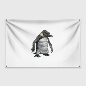 Флаг-баннер с принтом Пингвинопитек в Кировске, 100% полиэстер | размер 67 х 109 см, плотность ткани — 95 г/м2; по краям флага есть четыре люверса для крепления | лженаука | пингвин