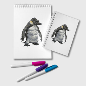 Блокнот с принтом Пингвинопитек в Кировске, 100% бумага | 48 листов, плотность листов — 60 г/м2, плотность картонной обложки — 250 г/м2. Листы скреплены удобной пружинной спиралью. Цвет линий — светло-серый
 | лженаука | пингвин