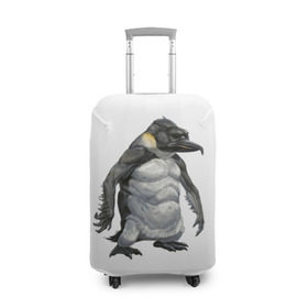 Чехол для чемодана 3D с принтом Пингвинопитек в Кировске, 86% полиэфир, 14% спандекс | двустороннее нанесение принта, прорези для ручек и колес | лженаука | пингвин