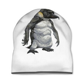 Шапка 3D с принтом Пингвинопитек в Кировске, 100% полиэстер | универсальный размер, печать по всей поверхности изделия | лженаука | пингвин