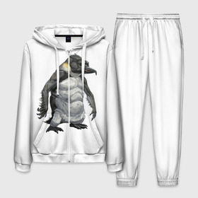 Мужской костюм 3D с принтом Пингвинопитек в Кировске, 100% полиэстер | Манжеты и пояс оформлены тканевой резинкой, двухслойный капюшон со шнурком для регулировки, карманы спереди | лженаука | пингвин