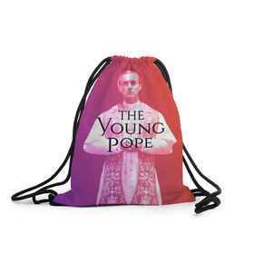 Рюкзак-мешок 3D с принтом The Young Pope в Кировске, 100% полиэстер | плотность ткани — 200 г/м2, размер — 35 х 45 см; лямки — толстые шнурки, застежка на шнуровке, без карманов и подкладки | Тематика изображения на принте: young pope | джуд | лоу | молодой папа