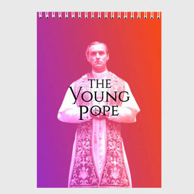 Скетчбук с принтом The Young Pope в Кировске, 100% бумага
 | 48 листов, плотность листов — 100 г/м2, плотность картонной обложки — 250 г/м2. Листы скреплены сверху удобной пружинной спиралью | Тематика изображения на принте: young pope | джуд | лоу | молодой папа