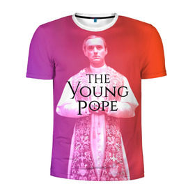 Мужская футболка 3D спортивная с принтом The Young Pope в Кировске, 100% полиэстер с улучшенными характеристиками | приталенный силуэт, круглая горловина, широкие плечи, сужается к линии бедра | Тематика изображения на принте: young pope | джуд | лоу | молодой папа