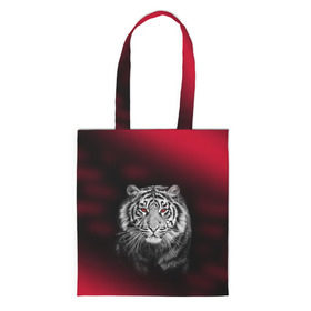 Сумка 3D повседневная с принтом Тигр красные глаза в Кировске, 100% полиэстер | Плотность: 200 г/м2; Размер: 34×35 см; Высота лямок: 30 см |  хищник | багровый | большая кошка | глаза. красные | красный | кровавый | тигр
