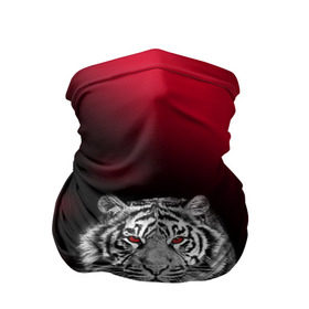 Бандана-труба 3D с принтом Тигр красные глаза в Кировске, 100% полиэстер, ткань с особыми свойствами — Activecool | плотность 150‒180 г/м2; хорошо тянется, но сохраняет форму |  хищник | багровый | большая кошка | глаза. красные | красный | кровавый | тигр