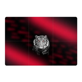 Магнитный плакат 3Х2 с принтом Тигр красные глаза в Кировске, Полимерный материал с магнитным слоем | 6 деталей размером 9*9 см |  хищник | багровый | большая кошка | глаза. красные | красный | кровавый | тигр