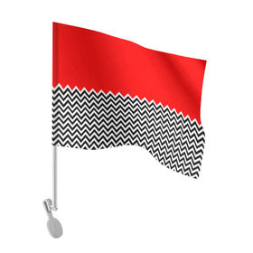 Флаг для автомобиля с принтом Твин Пикс в Кировске, 100% полиэстер | Размер: 30*21 см | twin peaks | абстракция | агент купер | геометрия | девид линч | красная комната | лес | лора палмер | полосы | совы | текстура | туман | узор
