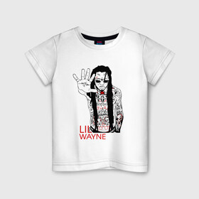 Детская футболка хлопок с принтом Lil Wayne 1 в Кировске, 100% хлопок | круглый вырез горловины, полуприлегающий силуэт, длина до линии бедер | lil wayne | rap | лил уэйн | рэп | хип хоп