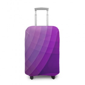 Чехол для чемодана 3D с принтом Фиолетовые волны в Кировске, 86% полиэфир, 14% спандекс | двустороннее нанесение принта, прорези для ручек и колес | круги | фиолетовый геометрия