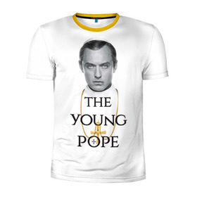Мужская футболка 3D спортивная с принтом The Young Pope в Кировске, 100% полиэстер с улучшенными характеристиками | приталенный силуэт, круглая горловина, широкие плечи, сужается к линии бедра | Тематика изображения на принте: young pope | джуд | лоу | молодой папа