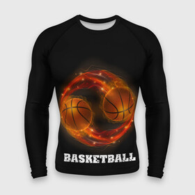 Мужской рашгард 3D с принтом basketball fire в Кировске,  |  | fire | flames | light | sport | баскетбол | игра | кольцо | мяч | небо | огонь | сетка | спорт | спортивные соревнования | стиль