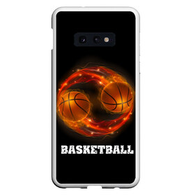 Чехол для Samsung S10E с принтом basketball fire в Кировске, Силикон | Область печати: задняя сторона чехла, без боковых панелей | fire | flames | light | sport | баскетбол | игра | кольцо | мяч | небо | огонь | сетка | спорт | спортивные соревнования | стиль