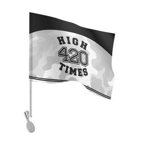 Флаг для автомобиля с принтом High Times 420 Camo в Кировске, 100% полиэстер | Размер: 30*21 см | camouflage | камо | камуфляж