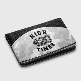 Картхолдер с принтом с принтом High Times 420 Camo в Кировске, натуральная матовая кожа | размер 7,3 х 10 см; кардхолдер имеет 4 кармана для карт; | camouflage | камо | камуфляж