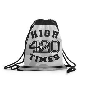 Рюкзак-мешок 3D с принтом High Times 420 Camo в Кировске, 100% полиэстер | плотность ткани — 200 г/м2, размер — 35 х 45 см; лямки — толстые шнурки, застежка на шнуровке, без карманов и подкладки | camouflage | камо | камуфляж