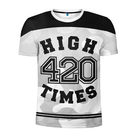 Мужская футболка 3D спортивная с принтом High Times 420 Camo в Кировске, 100% полиэстер с улучшенными характеристиками | приталенный силуэт, круглая горловина, широкие плечи, сужается к линии бедра | camouflage | камо | камуфляж