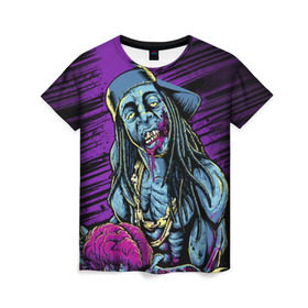 Женская футболка 3D с принтом Lil Wayne 5 в Кировске, 100% полиэфир ( синтетическое хлопкоподобное полотно) | прямой крой, круглый вырез горловины, длина до линии бедер | lil wayne | rap | лил уэйн | рэп | хип хоп