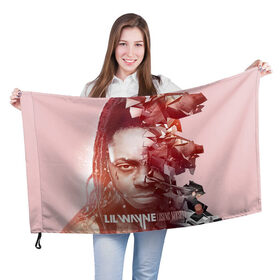 Флаг 3D с принтом Lil Wayne 7 в Кировске, 100% полиэстер | плотность ткани — 95 г/м2, размер — 67 х 109 см. Принт наносится с одной стороны | 