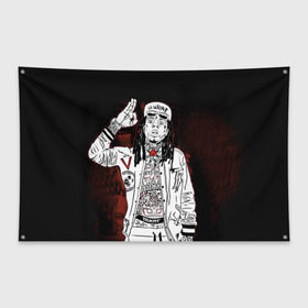 Флаг-баннер с принтом Lil Wayne 3 в Кировске, 100% полиэстер | размер 67 х 109 см, плотность ткани — 95 г/м2; по краям флага есть четыре люверса для крепления | lil wayne | rap | лил уэйн | рэп | хип хоп